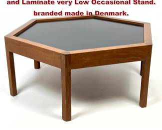 Lot 3 Danish Modern Hans Andersen Teak and Laminate very Low Occasional Stand. branded made in Denmark. 