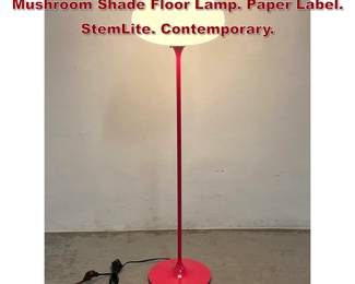 Lot 521 DESIGNLINE Hot Pink Base Glass Mushroom Shade Floor Lamp. Paper Label. StemLite. Contemporary.
