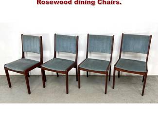 Lot 447 Set 4 Johannes Anderson for Uldum Rosewood dining Chairs. 