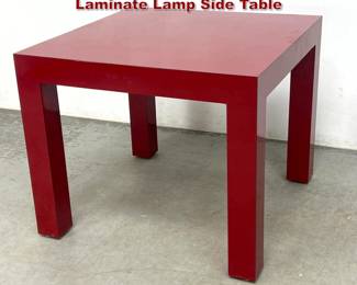 Lot 348 Vintage Parsons Style Vibrant Red Laminate Lamp Side Table
