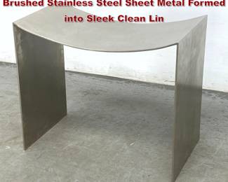 Lot 99 Minimalist Steel Stool. Heavy Gauge Brushed Stainless Steel Sheet Metal Formed into Sleek Clean Lin