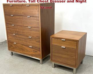 Lot 186 2pcs Room and Board Bedroom Furniture. Tall Chest Dresser and Night Stand. 