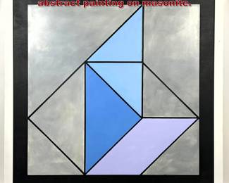 Lot 96 In the style of Stazewski. Geometric abstract painting on masonite.