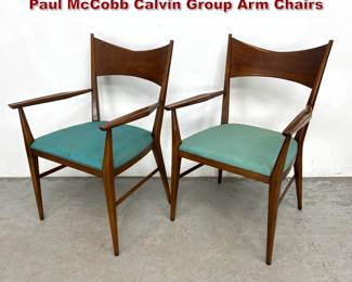 Lot 150 Pair Vintage Mid Century Modern Paul McCobb Calvin Group Arm Chairs