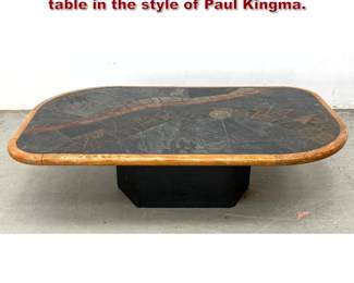 Lot 339 MidCentury Modern Brutalist coffee table in the style of Paul Kingma. 