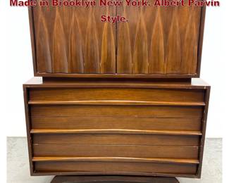 Lot 260 50s Mid Century Modern Highboy Made in Brooklyn New York. Albert Parvin Style. 