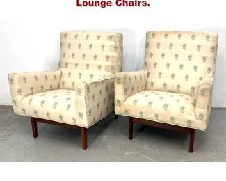 Lot 453 Pair Jens Risom Walnut Framed Lounge Chairs. 