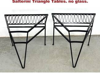 Lot 387 Pair Maurizio Tempestini for Salterini Triangle Tables. no glass. 