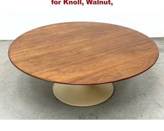 Lot 165 42 inch Eero Saarinen Coffee Table for Knoll, Walnut,
