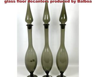 Lot 196 3pcs oversized handblown Venetian glass floor decanters produced by Balboa