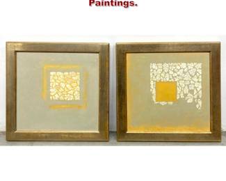 Lot 322 2pcs Debra Ramsay Mixed Media Paintings. 