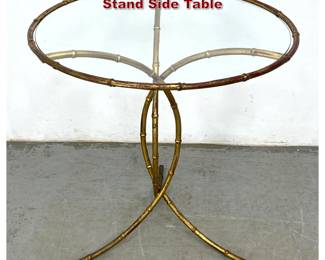 Lot 148 Faux Bamboo Gilt Metal Round Drink Stand Side Table