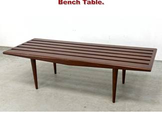 Lot 278 Mid Century Modern Slat Bench Table. 