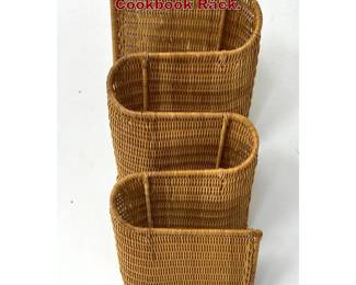 Lot 454 Wicker Rattan wall Mount Magazine Cookbook Rack. 