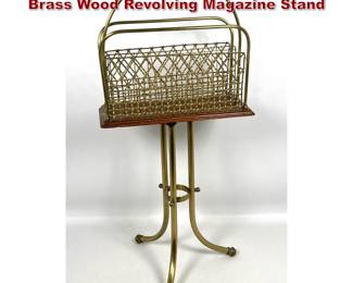 Lot 291 19th Century English Victorian Brass Wood Revolving Magazine Stand