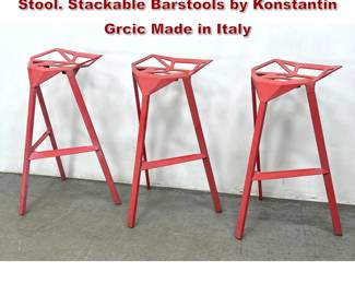 Lot 115 Set 3 Italian Postmodern Magis Stool. Stackable Barstools by Konstantin Grcic Made in Italy