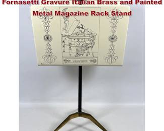 Lot 71 Early 1960s Mid Century Piero Fornasetti Gravure Italian Brass and Painted Metal Magazine Rack Stand