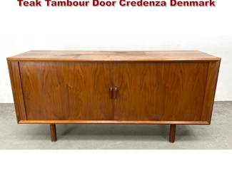 Lot 204 Svend A. Larsen Danish Modern Teak Tambour Door Credenza Denmark