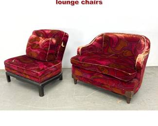 Lot 407 Two midcentury modern lowprofile lounge chairs 