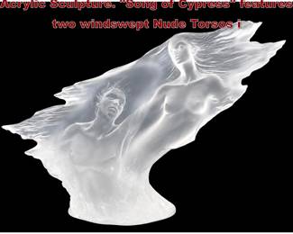 Lot 114 MICHAEL WILKINSON Romantic Acrylic Sculpture. Song of Cypress features two windswept Nude Torsos i