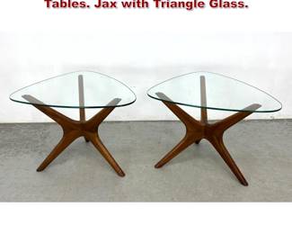 Lot 19 Pair Adrian Pearsall Jacks Side Tables. Jax with Triangle Glass. 