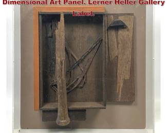 Lot 5 Jean Olds 10 Mixed Media Dimensional Art Panel. Lerner Heller Gallery Label. 