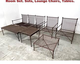 Lot 235 8pcs Garden Patio Outdoor Living Room Set. Sofa, Lounge Chairs, Tables. 
