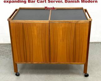 Lot 368 Niels Erik Glasdam Jensen expanding Bar Cart Server. Danish Modern Teak. 