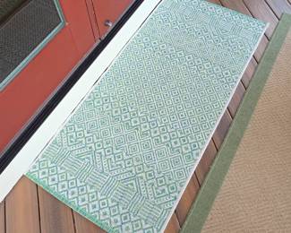 Lot # B42 - Safavieh Courtyard Indoor/Outdoor Ivory Green Polypropylene Pile Rug