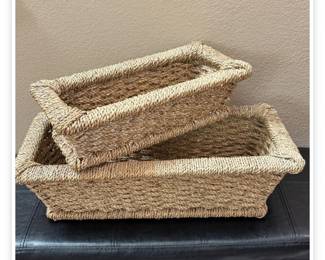 Lot # B31 - Handwoven Natural Seagrass Rectangular Storage Baskets with Unique Texture