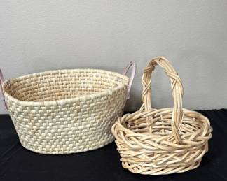 Lot # B36 - Natural Woven Baskets – Rustic Storage and Decorative Baskets