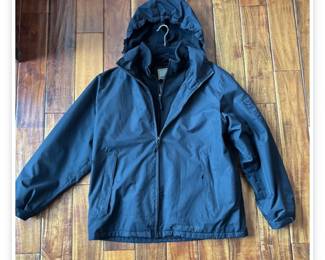Lot # B105 - Free Country Men's Large Water Resistant Wind-Resistant Lightweight Jacket with Dobby Textured Fabric Navy Blue