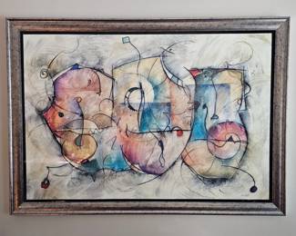 Lot # B1 - Signed Eric Waugh "Bravo" Abstract Modern Art Painting Lithograph