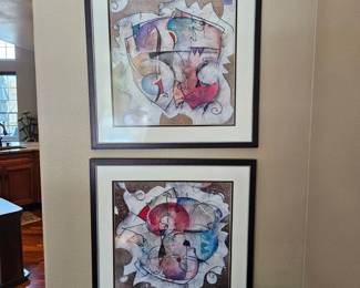 Lot # B2 - Eric Waugh "Seco" and "Decca" Abstract Art Prints Featuring Vibrant Colors and Modern Design