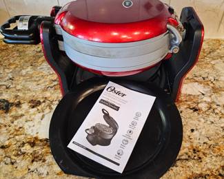 Lot # B62 - Oster Double Flip Waffle Maker with Titanium Infused DuraCeramic Non-Stick Coating