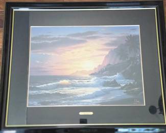 Lot # B149 - Anthony Casey Sunset Paradise Signed Limited Edition Ocean Seascape Print Framed