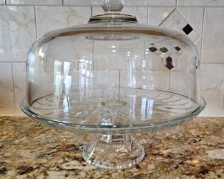 Lot # B63 - Vintage Anchor Hocking Canfield Footed Cake Set with Dome Lid Punch Bowl
