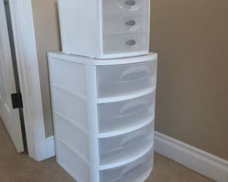 Lot # B205 - Sterilite Plastic Storage Drawers Set - Durable White Organizational Storage Solution