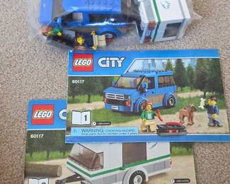 Lot # B186 - LEGO City 60117 Blue SUV and Camper Van Building Set with Minifigures