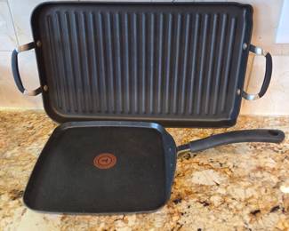 Lot # B75 - T-fal Square and Rectangular Nonstick Griddle Pans with Thermo-Spot Technology