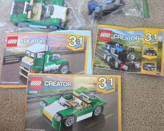 Lot # B184 - LEGO Creator 3-in-1 Sets 31054 Blue Train & 31056 Green Classic Cars Model Kits