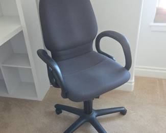 Lot # B201 - Steelcase Rally Grey Fabric Conference Office Chair with Black Ergonomic Armrests and Adjustable Height