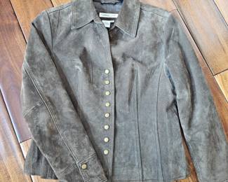 Lot # B108 - Coldwater Creek PS Suede Leather Jacket with Snap Buttons Stylish Women's Outerwear