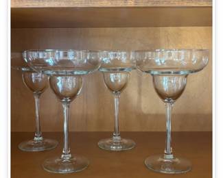 Lot # B54 - Margarita Glasses Clear Glass Barware Set