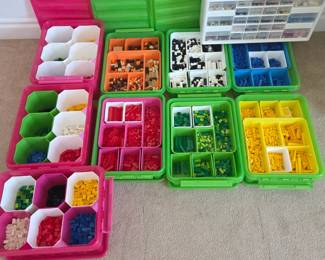 Lot # B197 - You've Hit The Jackpot!! HUGE Lego Classic Brick Lot with Color-Sorted Storage Bins