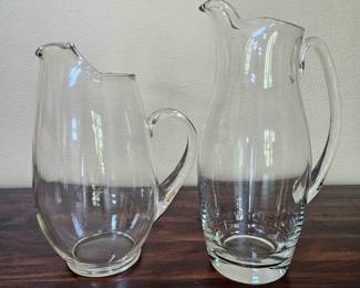 Lot # B65 - Glass Pitchers - Clear Durable Design with Classic Pour Spouts