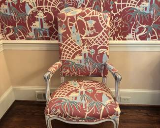 Pair of Louis XV Style Chinoiserie Armchair