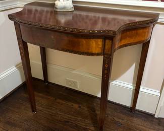 Hepplewhite Inlaid Mahogany Demilune Card Table