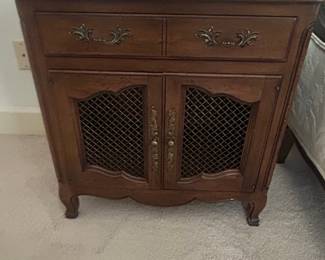 Drexel Heritage French Provincial Nightstand with Glass Top