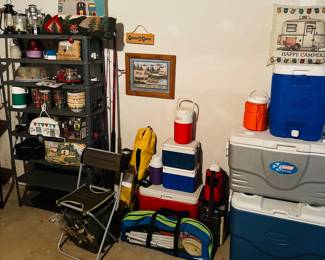 Coolers, camping items 